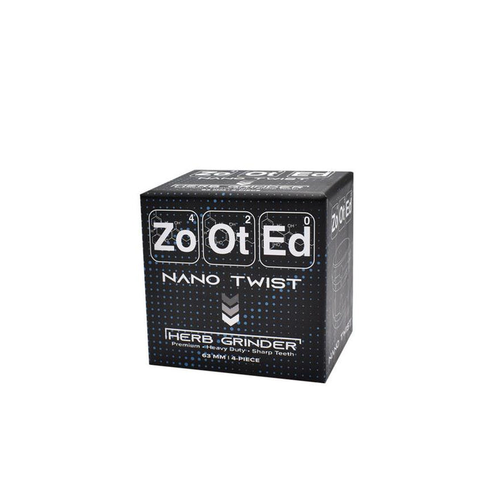 Zooted Iridescent Twist Herb Grinder - Rainbow - 63mm - (1 Count, 5 Count, OR 10 Count)-Grinders