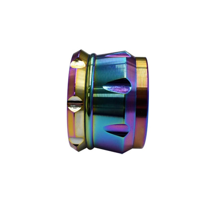 Zooted Iridescent Twist Herb Grinder - Rainbow - 63mm - (1 Count, 5 Count, OR 10 Count)-Grinders
