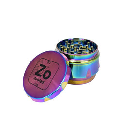 Zooted Iridescent Twist Herb Grinder - Rainbow - 63mm - (1 Count, 5 Count, OR 10 Count)-Grinders