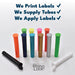 116mm Tube, with Printed Sticker and Application of sticker - Various Colors-Custom Print Stickers