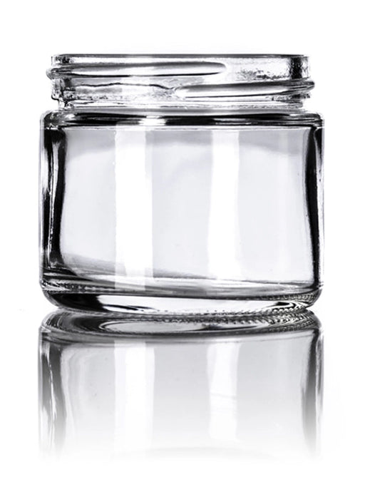 2oz Clear Glass Straight-Sided Jar - White Smooth or Black Smooth Lids - (Various Counts)-Glass Jars