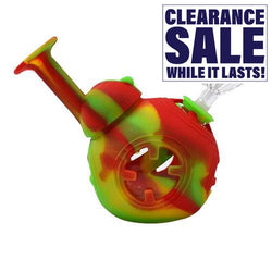 4" Ball Hybrid Silicone and Glass Waterpipe - Color May Vary - (1 OR 3 Count)-Silicone Hand Pipe