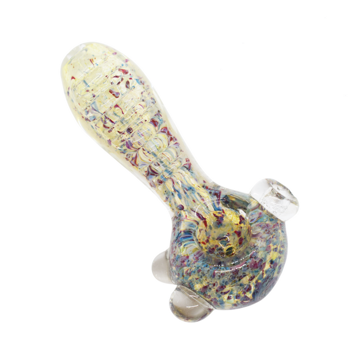 4" Frit Cut Line Hand Pipe - (1, 5 OR 10 Count)-Hand Glass, Rigs, & Bubblers