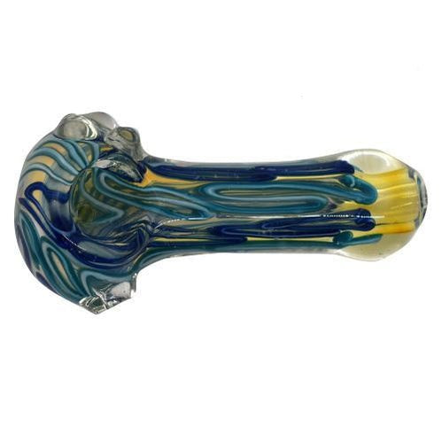 4 Frit Heavy Artistic Striped & Bumpy Glass Pipe - Color May Vary - ( — MJ  Wholesale