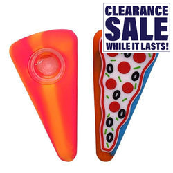 4" Pizza Slice Silicone Hand Pipe - Color May Vary - (1, 3 OR 6 Count)-Silicone Hand Pipe