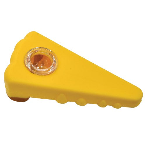 4" Pizza Slice Silicone Hand Pipe - Color May Vary - (1 Count)-Hand Glass, Rigs, & Bubblers