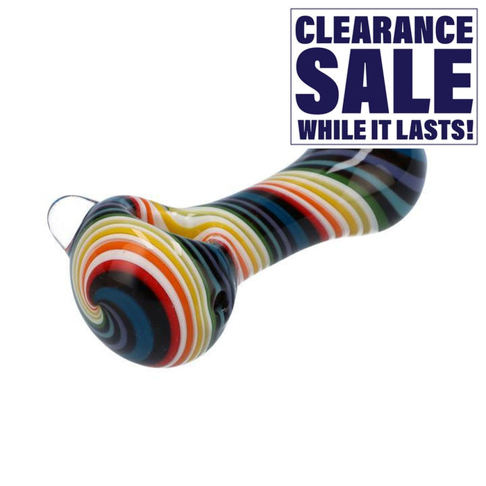 4" Rainbow Swirl Spoon Pipe - Various Designs - (1 Count)-Hand Glass, Rigs, & Bubblers