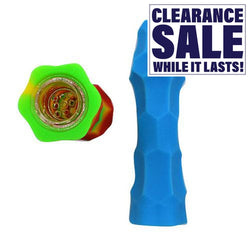 4" Silicone Geometric Hand Pipe - Color May Vary - (1, 5 OR 10 Count)-Silicone Hand Pipe