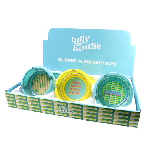 4" Ugly House Ashtray Silicone & Glass - I Feel Good - (6 Count Display)-Rolling Trays and Accessories