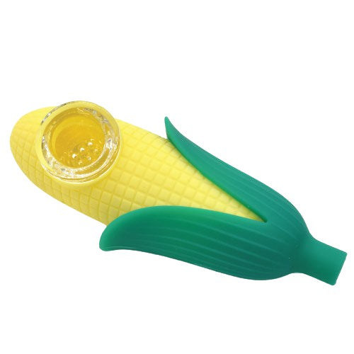 4.5" Corn Cob Silicone Hand Pipe - Color May Vary - (1 Count)-Hand Glass, Rigs, & Bubblers