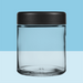4oz Extra Wide Clear Glass Jar with Black Child-Proof Cap (24 Count Case)-Glass Jars
