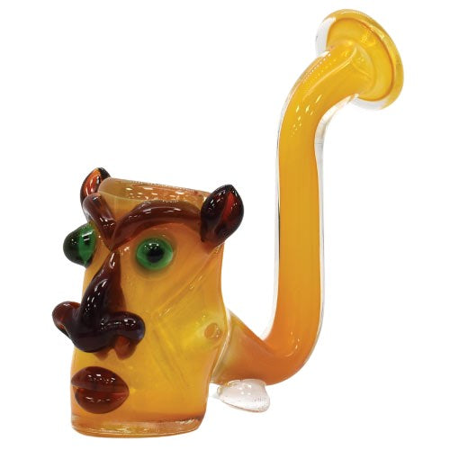 5" Tribal Face Premium Sherlock Hand Pipe - Color May Vary - (1 Count)-Hand Glass, Rigs, & Bubblers