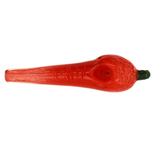 6” Carrot Design Frit Glass Hand Pipe - Color May Vary - (1 Count)-Hand Glass, Rigs, & Bubblers