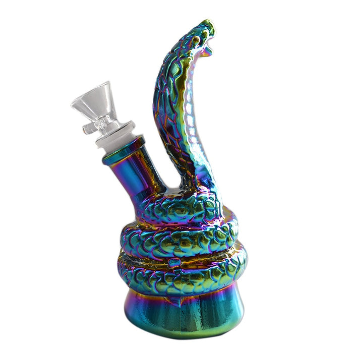 6” Hooded Cobra Water Pipe - Color May Vary - (1 Count)-Hand Glass, Rigs, & Bubblers