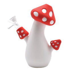 6.5" Silicone Mushroom Pipe With Glass Bowl - (1 Count)-Hand Glass, Rigs, & Bubblers