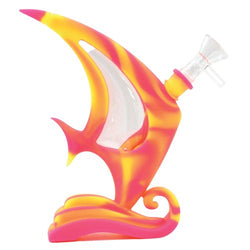 7" Angel Fish Silicone Water Pipe - Color May Vary - (1 Count)-Hand Glass, Rigs, & Bubblers