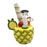 7” Pineapple Fancy Drink Ceramic Water Pipe - Color May Vary - (1 Count)-Ceramic Bubbler