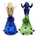 8" Bull Horn Themed Bubbler - Color May Vary - (1 Count)-Hand Glass, Rigs, & Bubblers