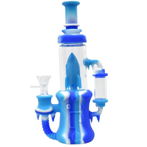 9" Spaceship Silicone Water Pipe - Color May Vary - (1 Count)-Hand Glass, Rigs, & Bubblers