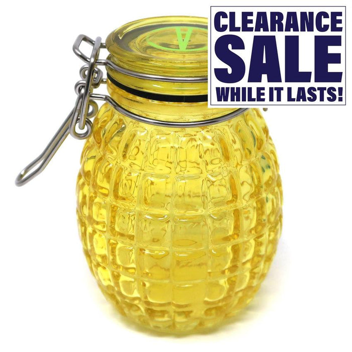 Airtight Glass Stash Jar 250mL - Grenade Yellow - (1 Count)-Novelty, Hats & Clothing