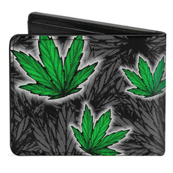 Bi-Fold Wallet - Marijuana Haze Black-Novelty, Hats & Clothing