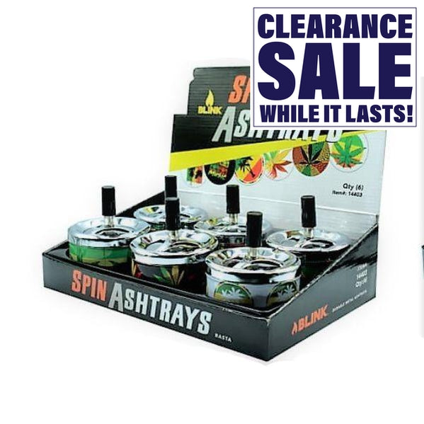 Blink Spin Away Ashtrays - Various Designs - (6 Count Display)-Rolling Trays and Accessories