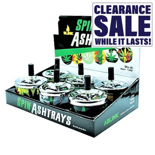 Blink Spin Away Ashtrays - Various Designs - (6 Count Display)-Rolling Trays and Accessories
