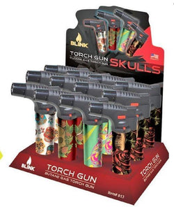 Blink Torch Display - Skull Theme Design Item 813 - (12 Count Display)-Lighters and Torches