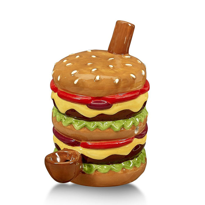 Cheeseburger Pipe - (1 Count, 3 Count OR 6 Count)-Hand Glass, Rigs, & Bubblers