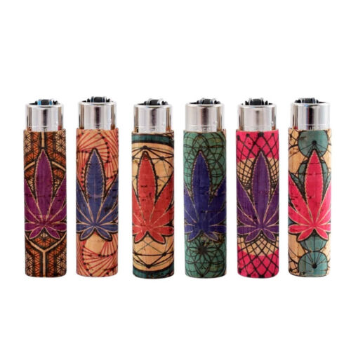 Clipper Natural Cork Lighters - Leaves Design (30 Count Display)-Lighters and Torches