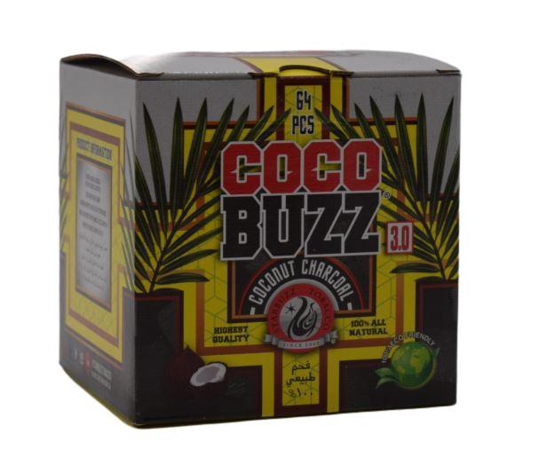 Coco Buzz 3.0 Natural Coconut Hookah Charcoals - (64 Count Per Box )-Hand Glass, Rigs, & Bubblers