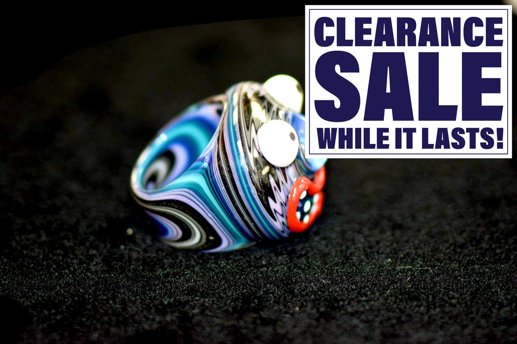 Custom Heady Glass - Monster Way Ring - Various Colors/Sizes - (1 Count)-Hand Glass, Rigs, & Bubblers