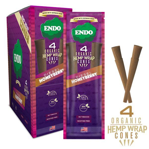 ENDO Organic Hemp Cones - Various Flavors - 4 Cones Per Pack - (15 Count Display)-Papers and Cones