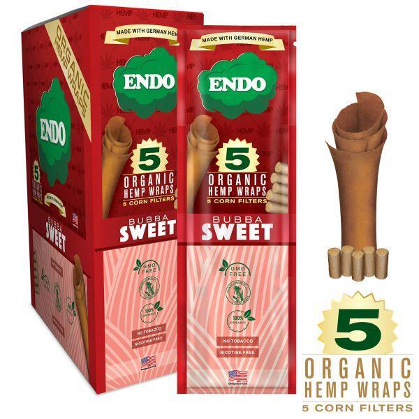 ENDO Organic Hemp Wrap - 5 Wraps Per Pouch - Various Flavors - (15 Count Displays)-Papers and Cones