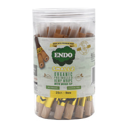 ENDO Smallz Organic Hemp Wrap Pre Rolled With Wood Tip - (25 Count Jar)-Papers and Cones