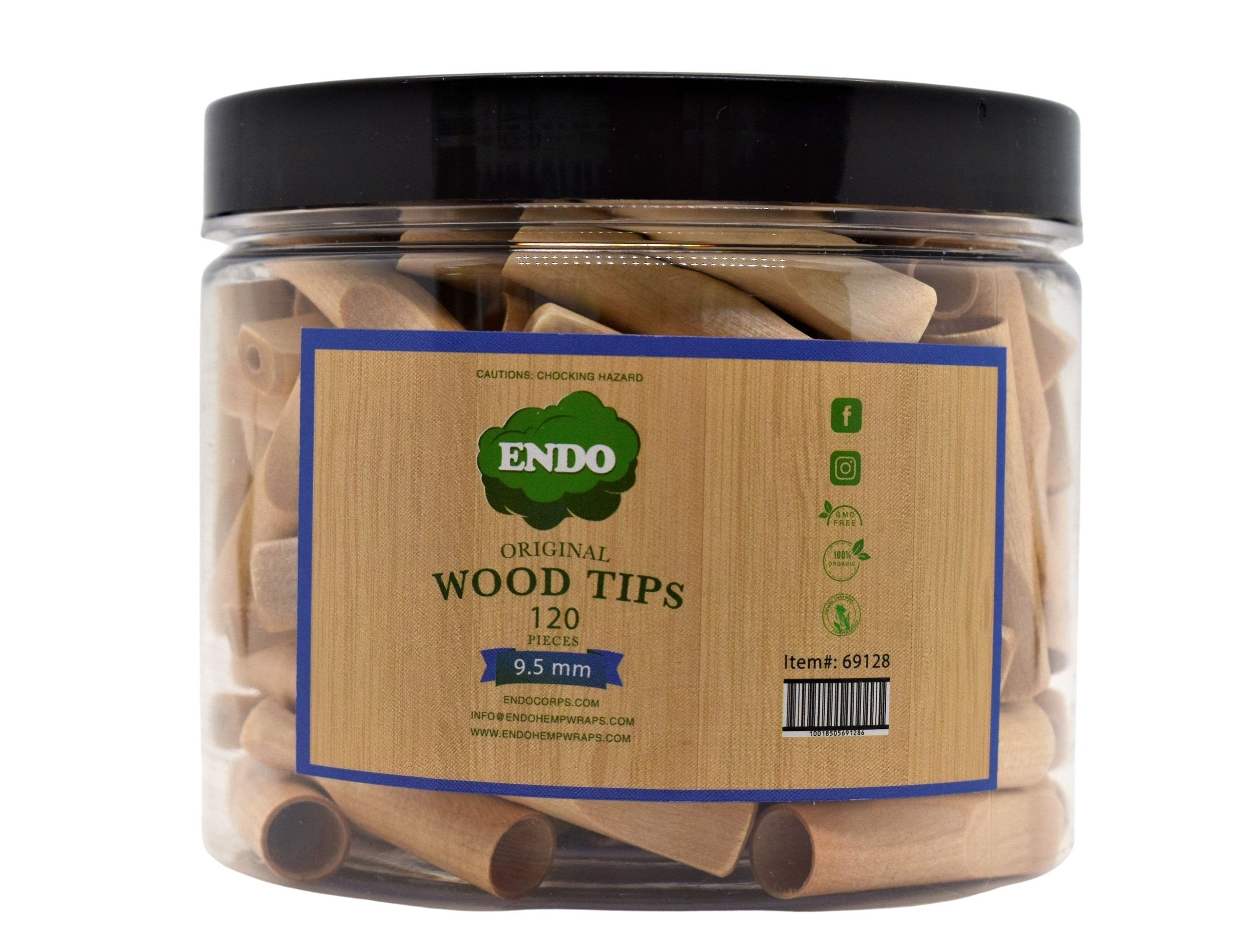 ENDO Wood Tips 120 Count Per Jar Various Sizes 1 Count — MJ Wholesale