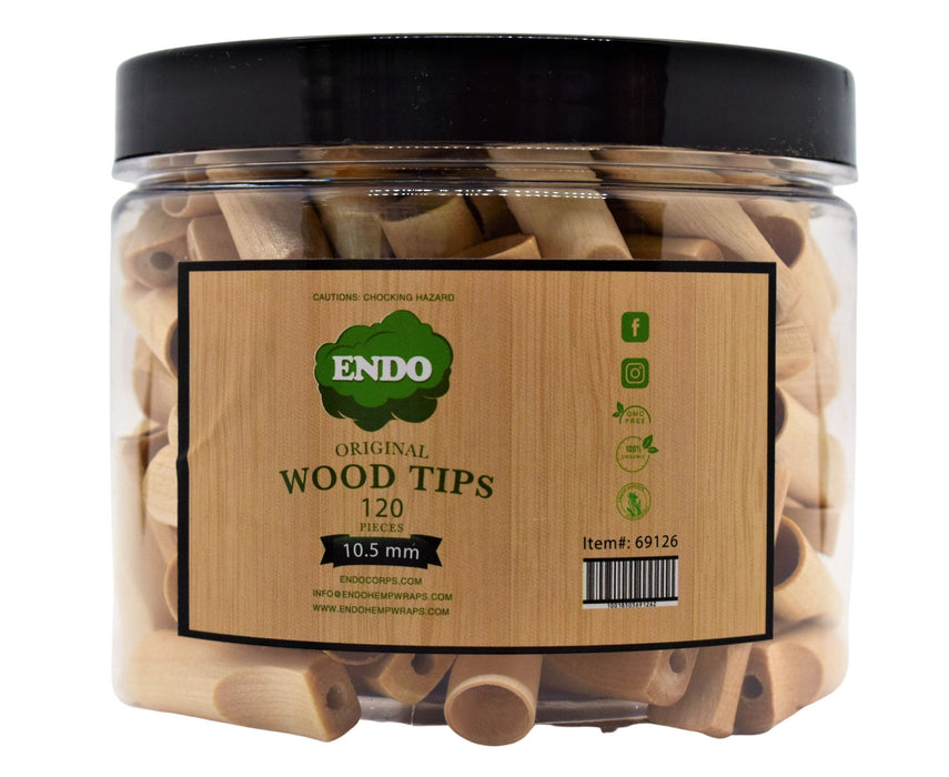 ENDO Wood Tips - 120 Count Per Jar - Various Sizes - (1 Count)-Papers and Cones