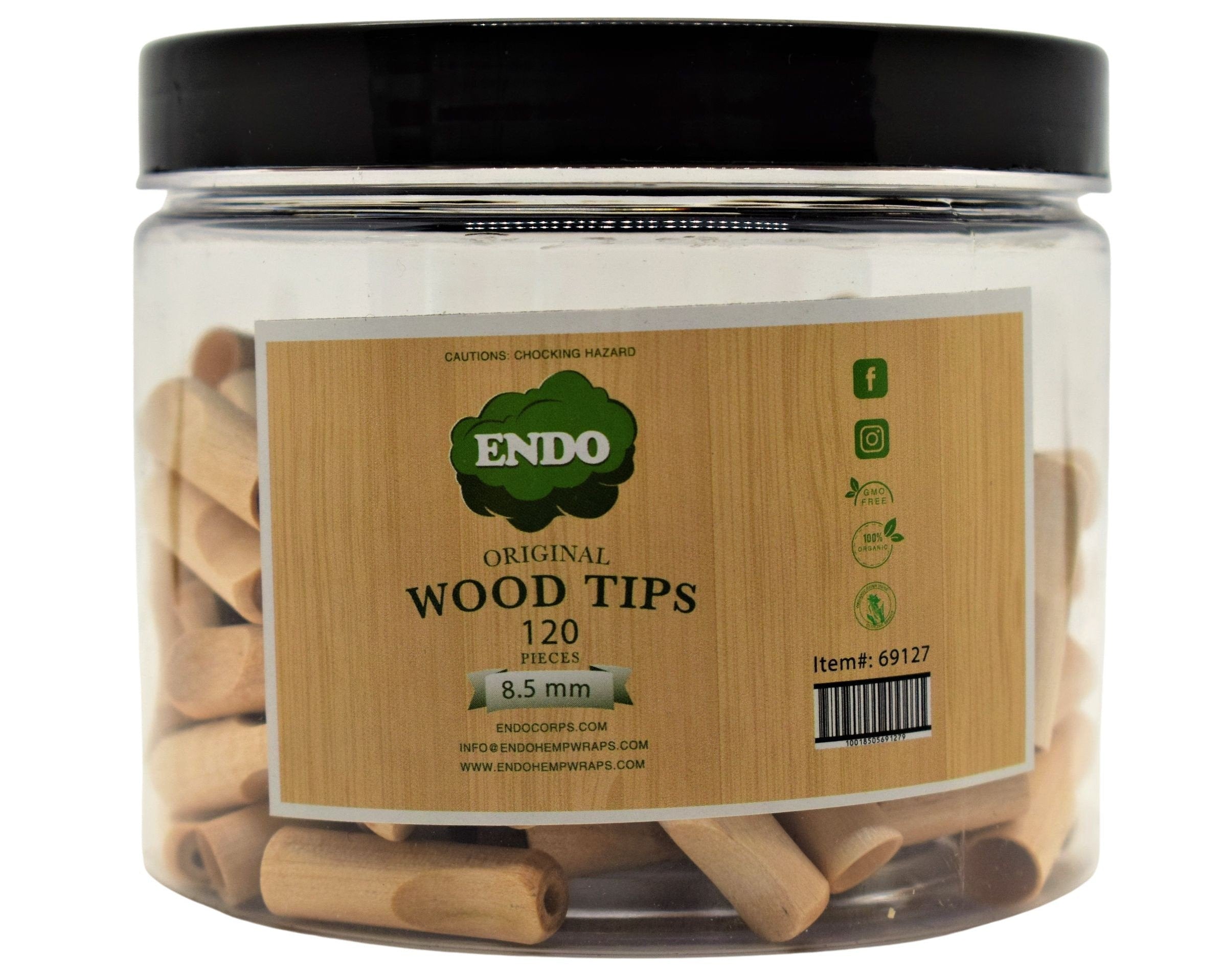 ENDO Wood Tips 120 Count Per Jar Various Sizes 1 Count — MJ Wholesale