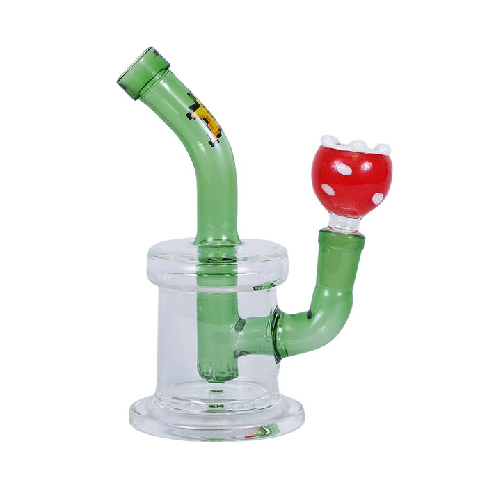 Hemper 7" Gaming Water Bubbler With Strawberry Bowl Small - (1 Count, 3 Count OR 6 Count)-Hand Glass, Rigs, & Bubblers
