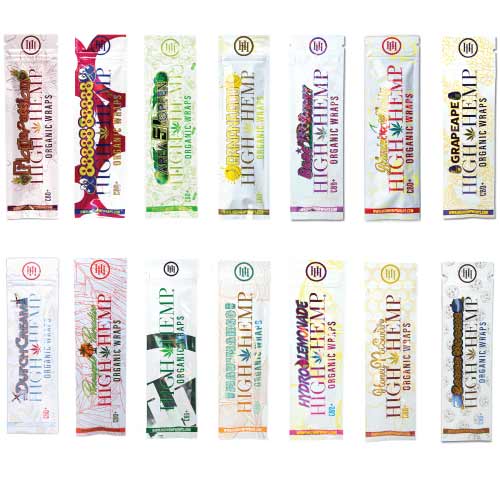 High Hemp Wraps - 10 Different Flavors Variety Pack - (25 Count PER Display)-Papers and Cones