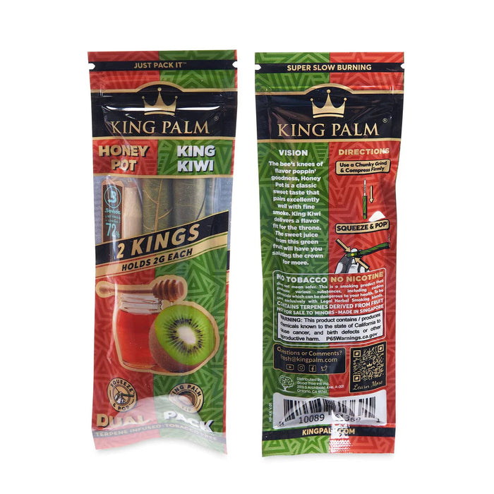 King Palm 2 Per Pack King Size Dual Flavor Rolls - Pomegranate & Chocolate - (20 Count Display)-Papers and Cones