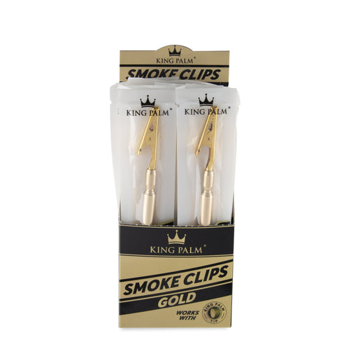 King Palm Smoke Clips - Gold Color - (24 Count Display)-Rolling Trays and Accessories