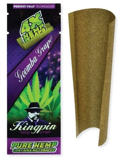 Kingpin Goomba Grape Hemp Wraps - 4 Wraps Per Pack - (25 Count Display)-Papers and Cones
