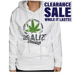 Legalize Smoke Weed - White Hoodie - Various Sizes - (1 Count)-Novelty, Hats & Clothing