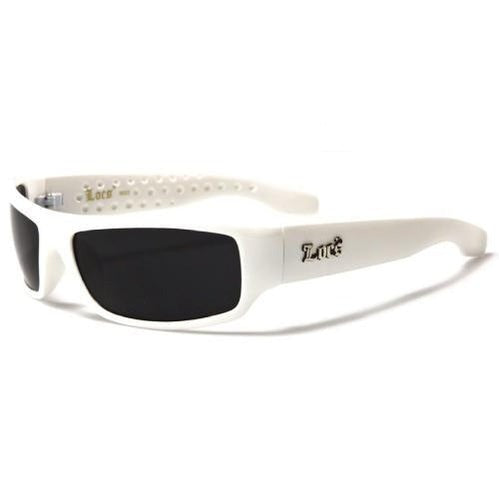 LOCS Rectangle Men's Sunglasses - White - (1 Count or 12 Count)-Novelty, Hats & Clothing