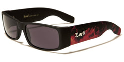 LOCS Rectangle Sunglasses With Flames - Color May Vary - (1 Count)-Novelty, Hats & Clothing