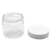 MASTER-STOCK 2 oz Clear PET Straight Sided Plastic Jar (White Lid)-Glass Jars