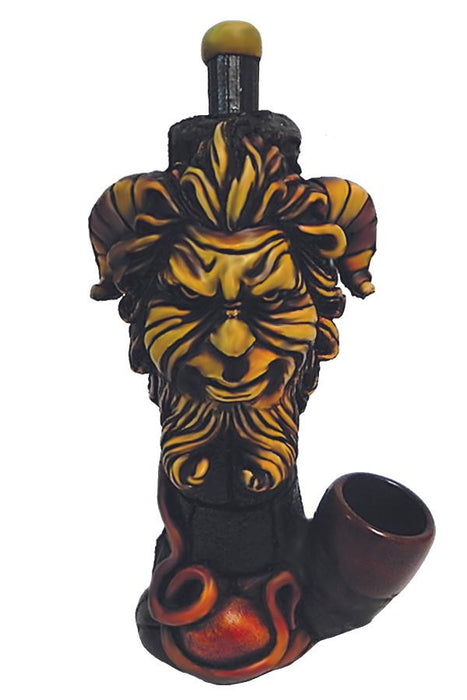 Medium Size Hand Made Resin Pipe - Various Designs - Style C - (1 Count)-Hand Glass, Rigs, & Bubblers