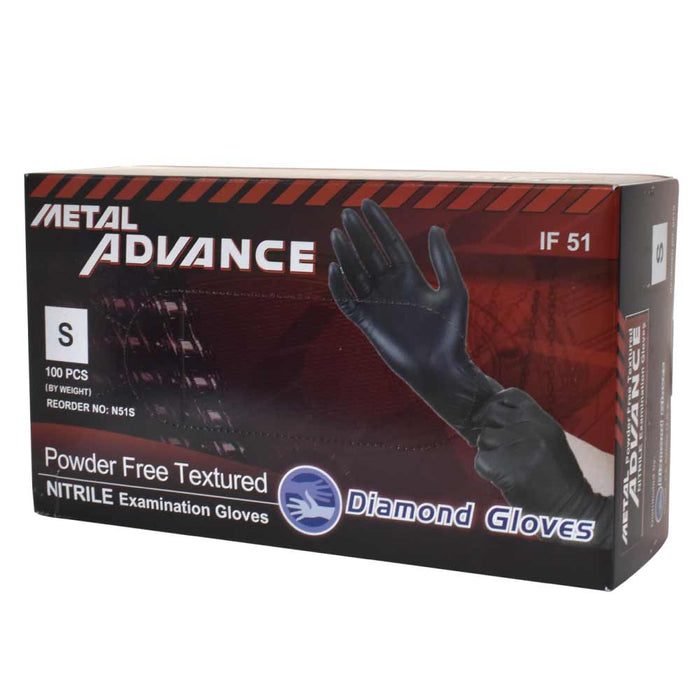 Metal Advance Powder Free NITRILE Glove - Small - (100 Count)-Processing and Handling Supplies
