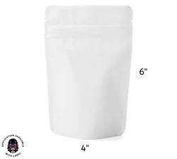 Mylar Bag Opaque Matte White Metallized - 1/4 Oz Bag - 7 Grams (100, 500 or 1,000 Count)-MYLAR SMELL PROOF BAGS